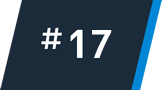 A dark blue diagonal rectangle with a bright blue edge on the right evokes the efficiency of a top-tier 3PL provider. The white hashtag symbol and number 17 are centered, reminiscent of streamlined logistics handled by your trusted freight agent.